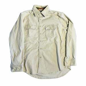 QuikSilver Edition Corduroy Shirt Size M Beige Long Sleeve Pocket Utility